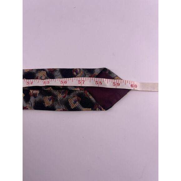 Vintage 90's Gitano Necktie Mens Abstract Pottery Roman Dark Abstract Career - Picture 8 of 8